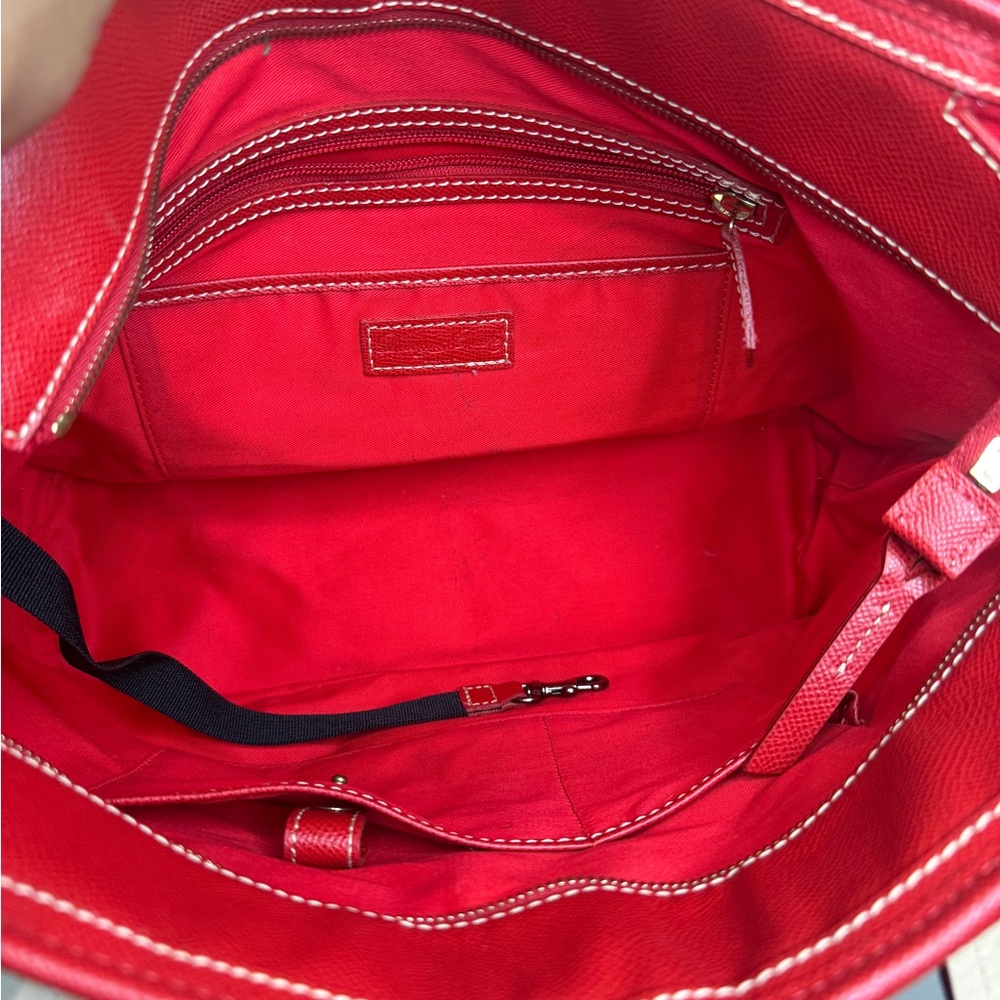 Dooney & Bourke Red Leather Tote - Picture 3 of 3